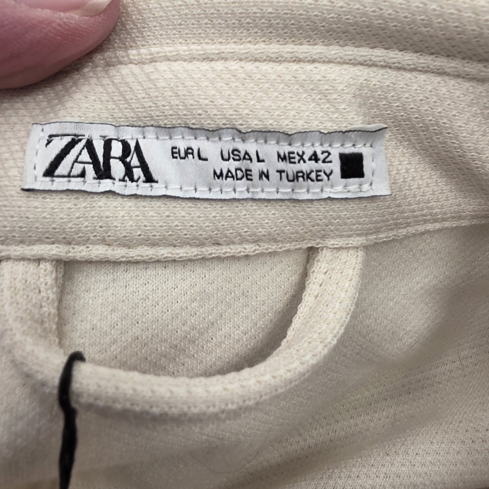 Zara Cream Casual Button Down Shirt - Picture 8 of 9